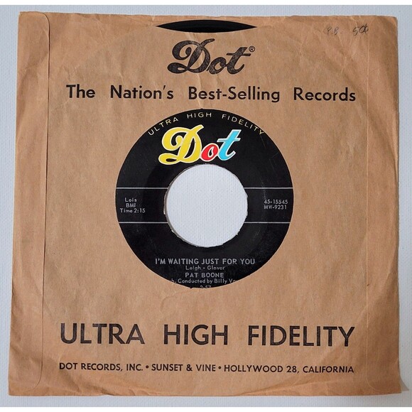 Pat Boone 45 RPM - Why Baby Why / I'm Waiting Just For You - Dot VG+ Rock '57 - Picture 2 of 2